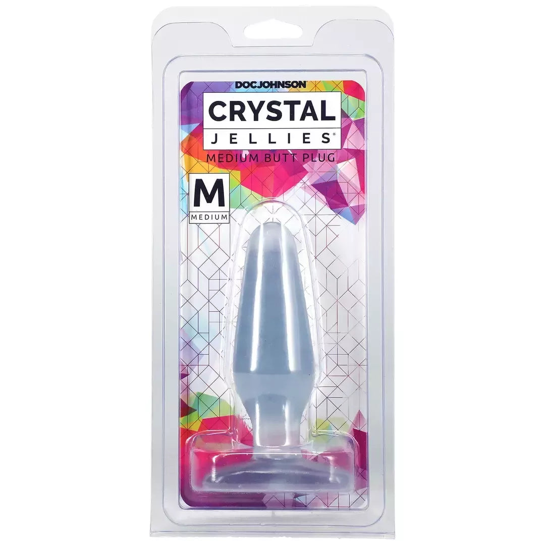 Doc Johnson Crystal Jellies vidutinio dydžio silikoninis analinis kamštis, skaidrus, 12,7 cm