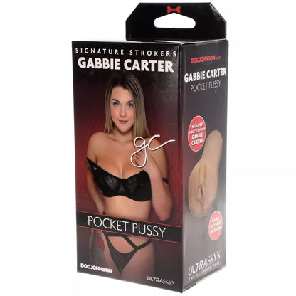 Doc Johnson Gabbie Carter ULTRASKYN kišeninis intymus prietaisas, smėlio spalvos