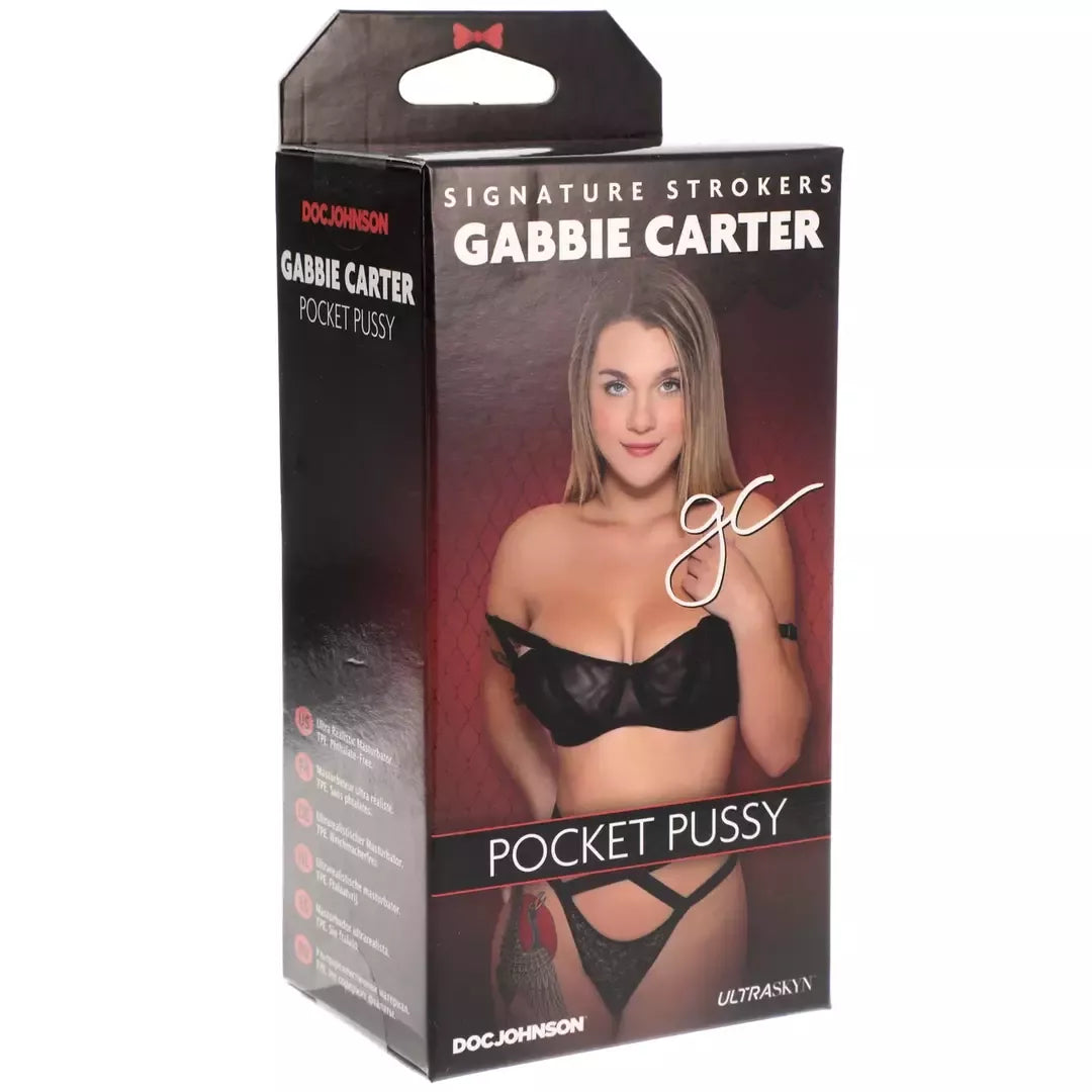 Doc Johnson Gabbie Carter ULTRASKYN kišeninis intymus prietaisas, smėlio spalvos