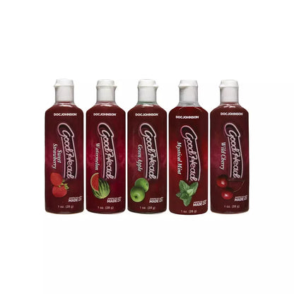 Doc Johnson GoodHead Gel 5 vnt. 30 ml, įvairių skonių oralinės priežiūros rinkinys
