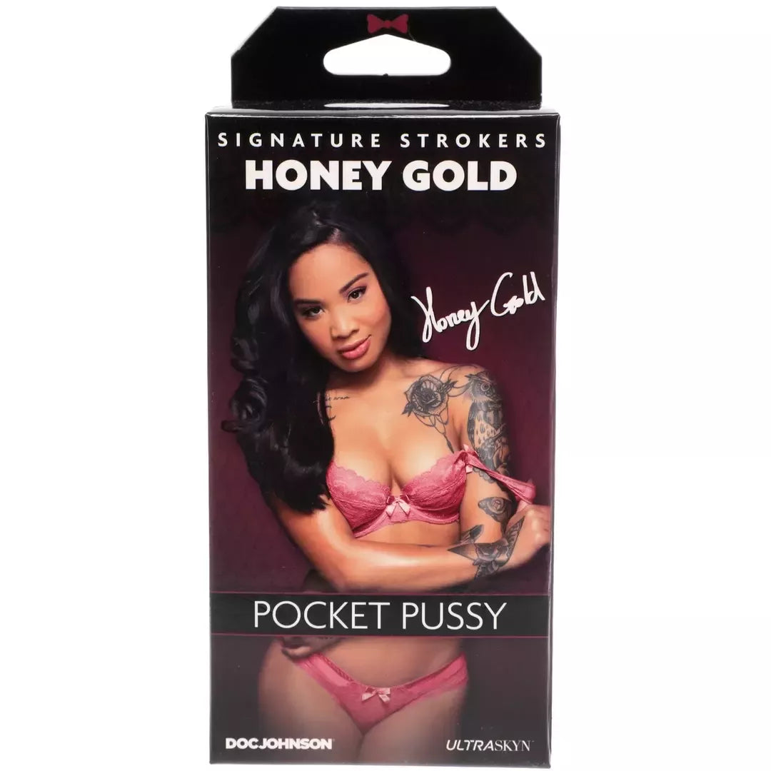 Doc Johnson Honey Gold ULTRASKYN kompaktiškas intymumo treniruoklis, smėlio spalvos