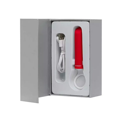 Doc Johnson iPlease Mini Vibrator Red – kompaktiškas USB įkraunamas modelis