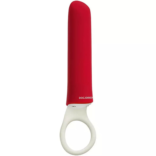 Doc Johnson iPlease Mini Vibrator Red – kompaktiškas USB įkraunamas modelis