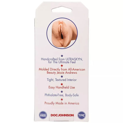 Doc Johnson Jessie Andrews ULTRASKYN anatominis intymus prietaisas, smėlio spalvos