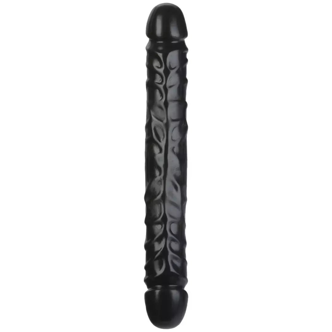 Doc Johnson Jr. Veined Double Header universalus 12'' PVC modelis – juodas