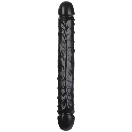 Doc Johnson Jr. Veined Double Header universalus 12'' PVC modelis – juodas