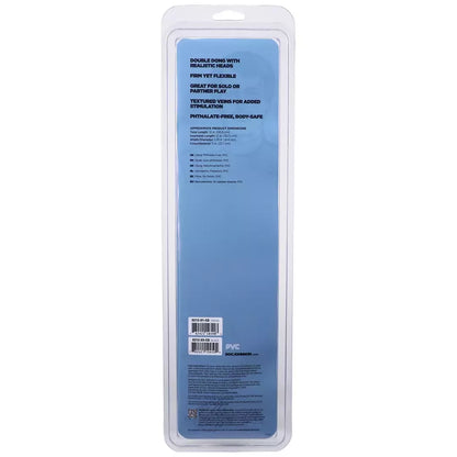 Doc Johnson Jr. Veined Double Header universalus 12'' PVC modelis – juodas