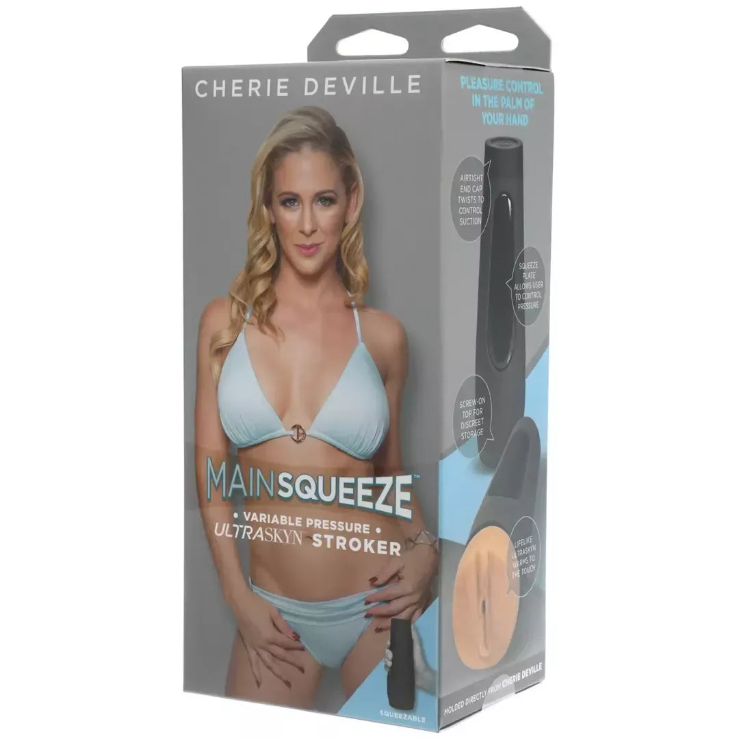Doc Johnson Main Squeeze Cherie DeVille intymus masturbatorius, vanilės spalvos, ULTRASKYN