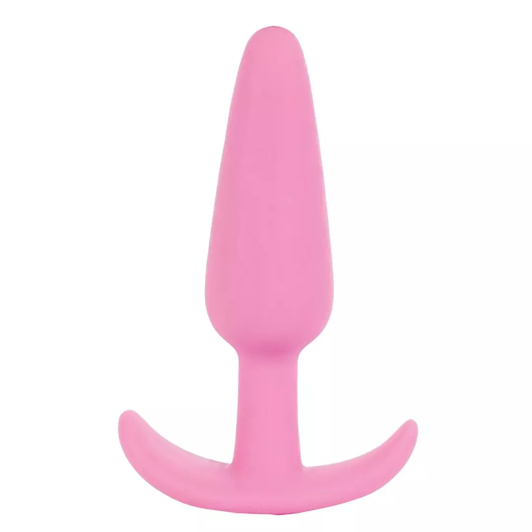 Doc Johnson Naughty Silicone Plug Medium Pink 3.5 colių anatominės formos kištukas