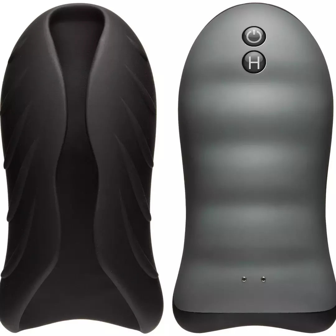 Doc Johnson OptiMALE Silicone Stroker šildomas įkraunamas juodas