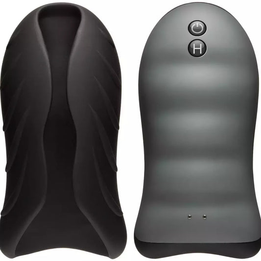 Doc Johnson OptiMALE Silicone Stroker šildomas įkraunamas juodas