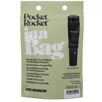 Doc Johnson Pocket Rocket mini intymus masažuoklis – kompaktiškas baltas modelis