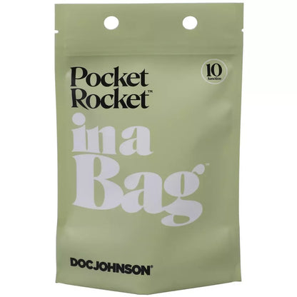 Doc Johnson Pocket Rocket mini intymus masažuoklis – kompaktiškas baltas modelis