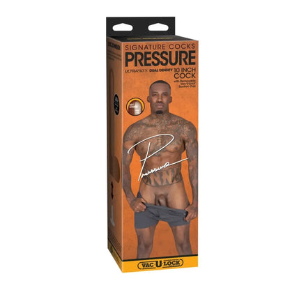 Doc Johnson Pressure ULTRASKYN Dual Density modelis, 25 cm, šokoladinė spalva
