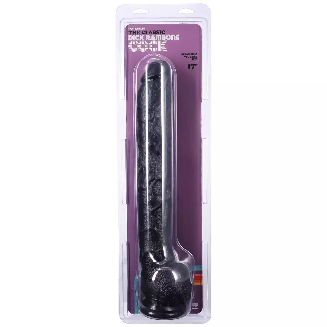 Doc Johnson Rambone Model XL Black 38 cm – anatominė silikoninė sistema