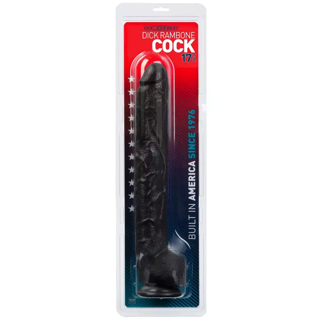 Doc Johnson Rambone Model XL Black 38 cm – anatominė silikoninė sistema