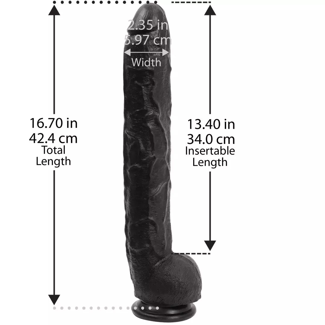 Doc Johnson Rambone Model XL Black 38 cm – anatominė silikoninė sistema