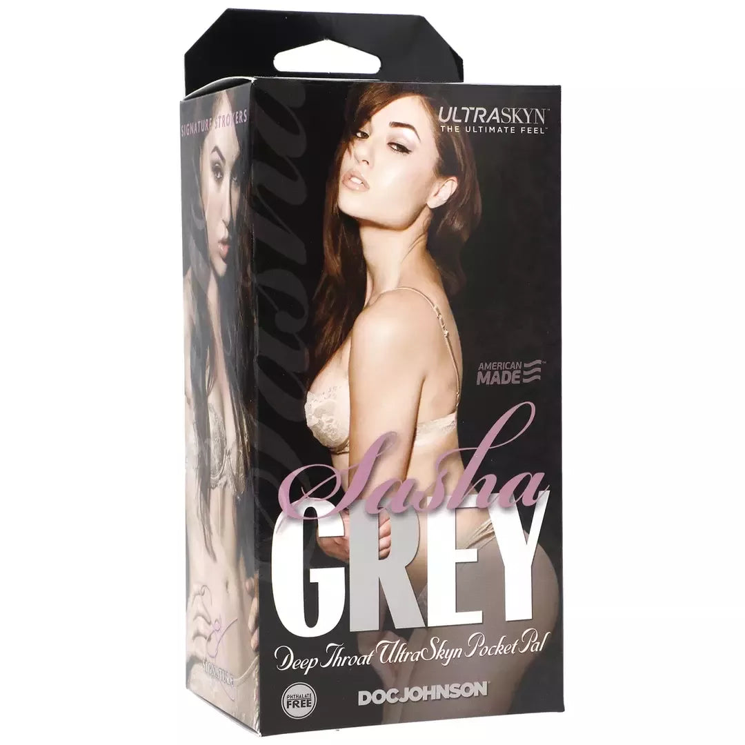 Doc Johnson Sasha Grey ULTRASKYN Oral Pocket Pal, kompaktiškas, natūralios išvaizdos