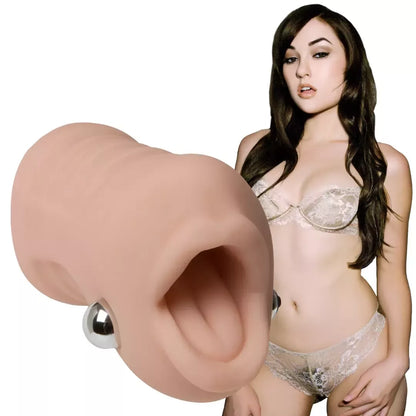 Doc Johnson Sasha Grey vibruojantis Deep Throat Sucker ULTRASKYN, 7 funkcijų