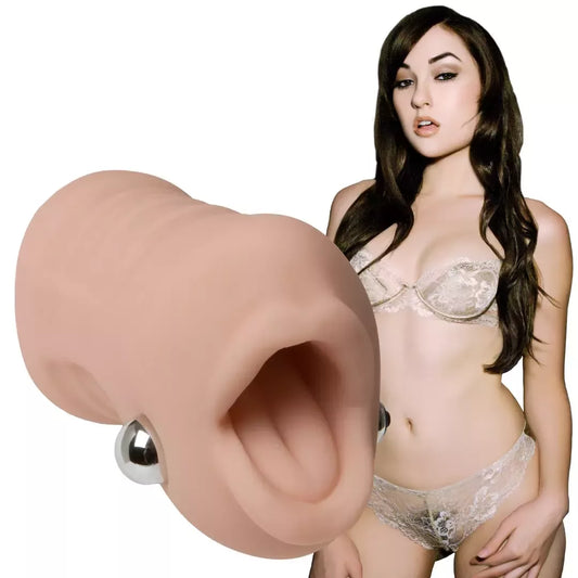 Doc Johnson Sasha Grey vibruojantis Deep Throat Sucker ULTRASKYN, 7 funkcijų