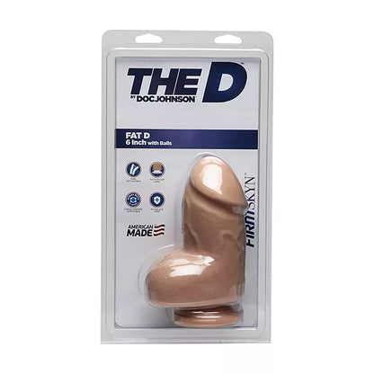 Doc Johnson The D Fat 6" anatominis modelis su siurbtuku, FIRMSKYN