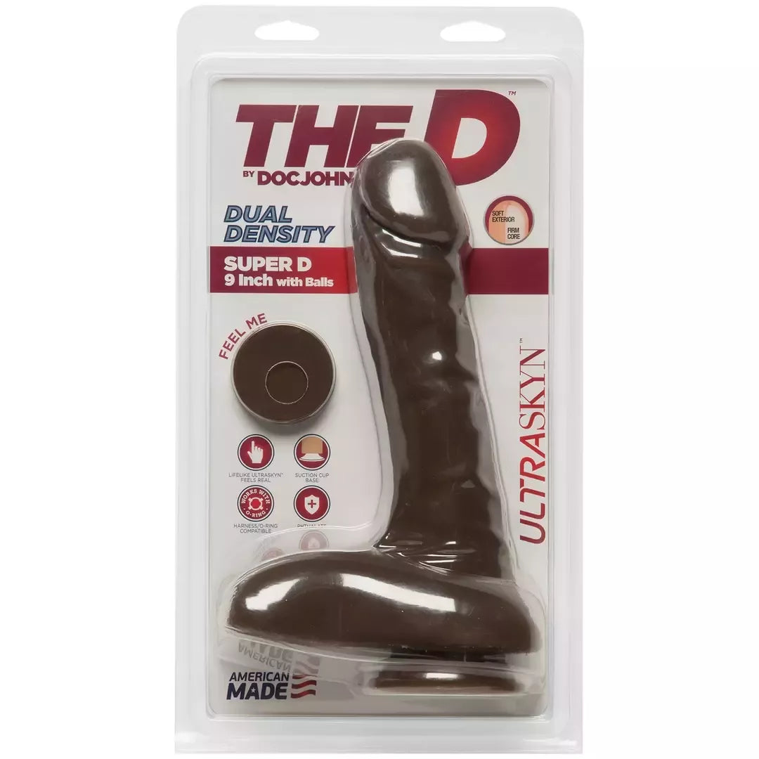 Doc Johnson The D Super D ULTRASKYN Model 9" dvigubo tankio smėlio spalvos