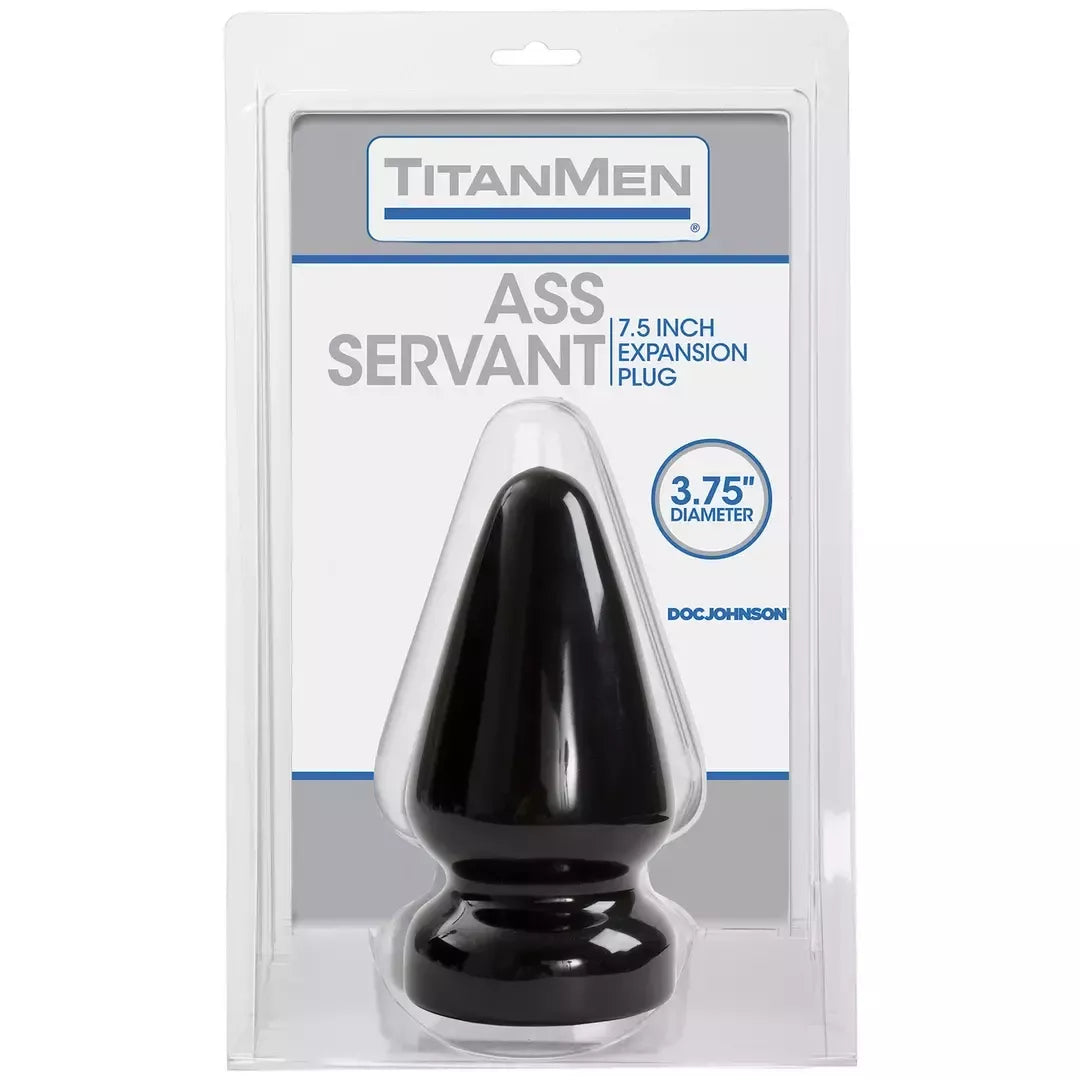 Doc Johnson TitanMen analinis kaištis 4 cm x 9,5 cm, juodas, dviejų tankumų