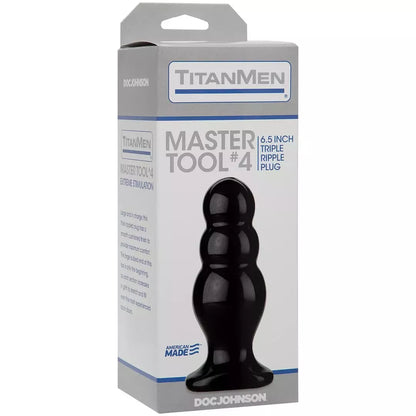 Doc Johnson TitanMen Master Tool #4 didelis graduotas kaištis 16,5 cm juodas