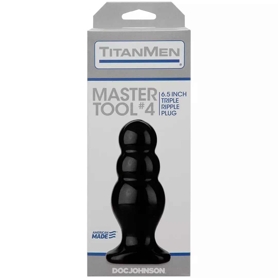 Doc Johnson TitanMen Master Tool #4 didelis graduotas kaištis 16,5 cm juodas