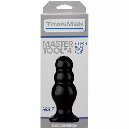 Doc Johnson TitanMen Master Tool #4 didelis graduotas kaištis 16,5 cm juodas