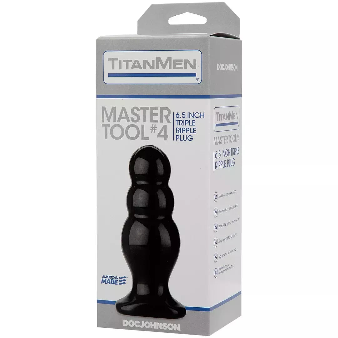 Doc Johnson TitanMen Master Tool #4 didelis graduotas kaištis 16,5 cm juodas