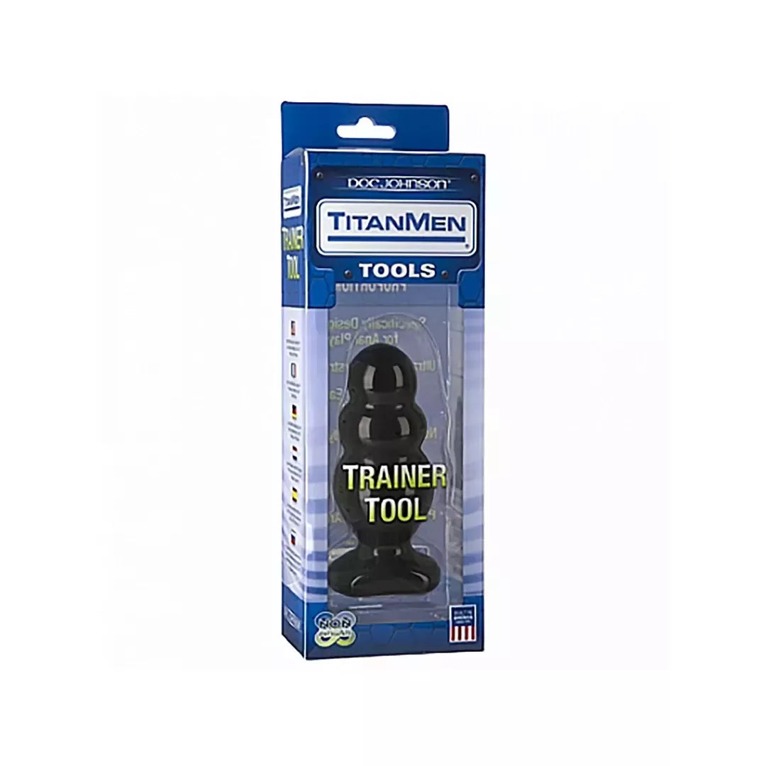 Doc Johnson Trainer Tool 4 Black 10 cm pažangus laipsniškas kamštis