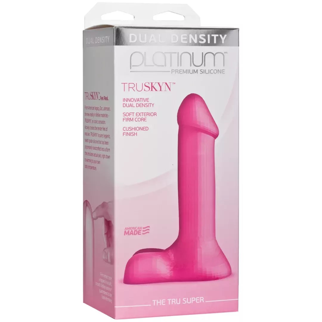 Doc Johnson TRUSKYN Tru Super Silicone modelis, dviejų tankių, 21 cm, smėlio spalvos