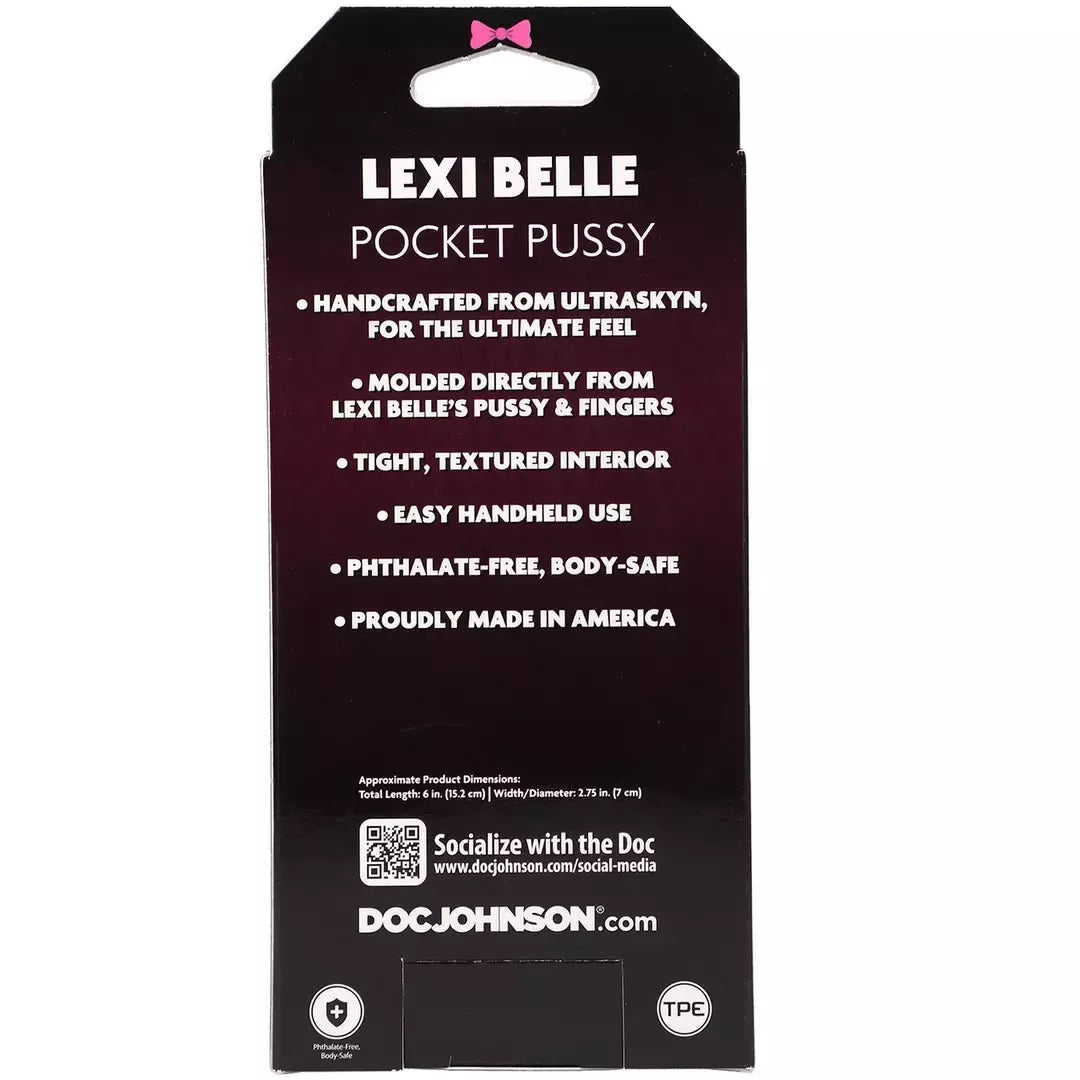 Doc Johnson ULTRASKYN Pocket modelis Lexi Belle anatominė, švelni liesti