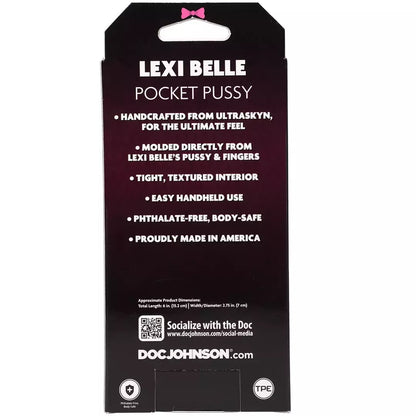 Doc Johnson ULTRASKYN Pocket modelis Lexi Belle anatominė, švelni liesti