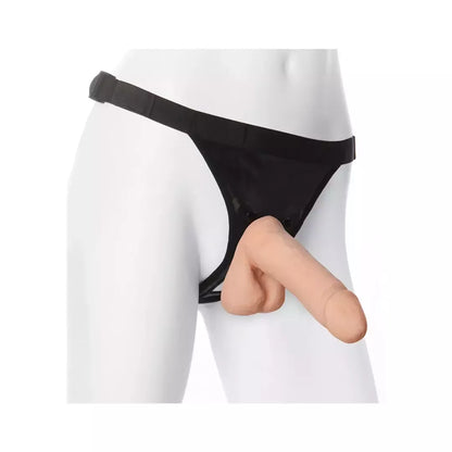 Doc Johnson ULTRASKYN rinkinys 18 cm – reguliuojami diržai ir sistemos antgalis