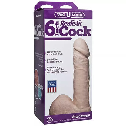 Doc Johnson Vac-U-Lock 18 cm natūralios išvaizdos priedas