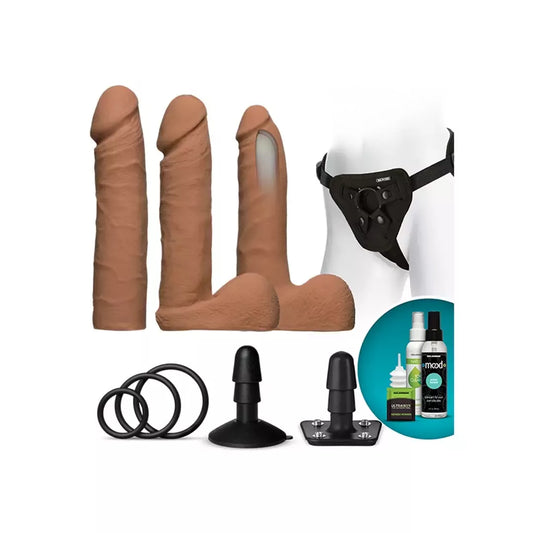Doc Johnson Vac-U-Lock Dual Density ULTRASKYN prisegamas rinkinys su 3 priedais