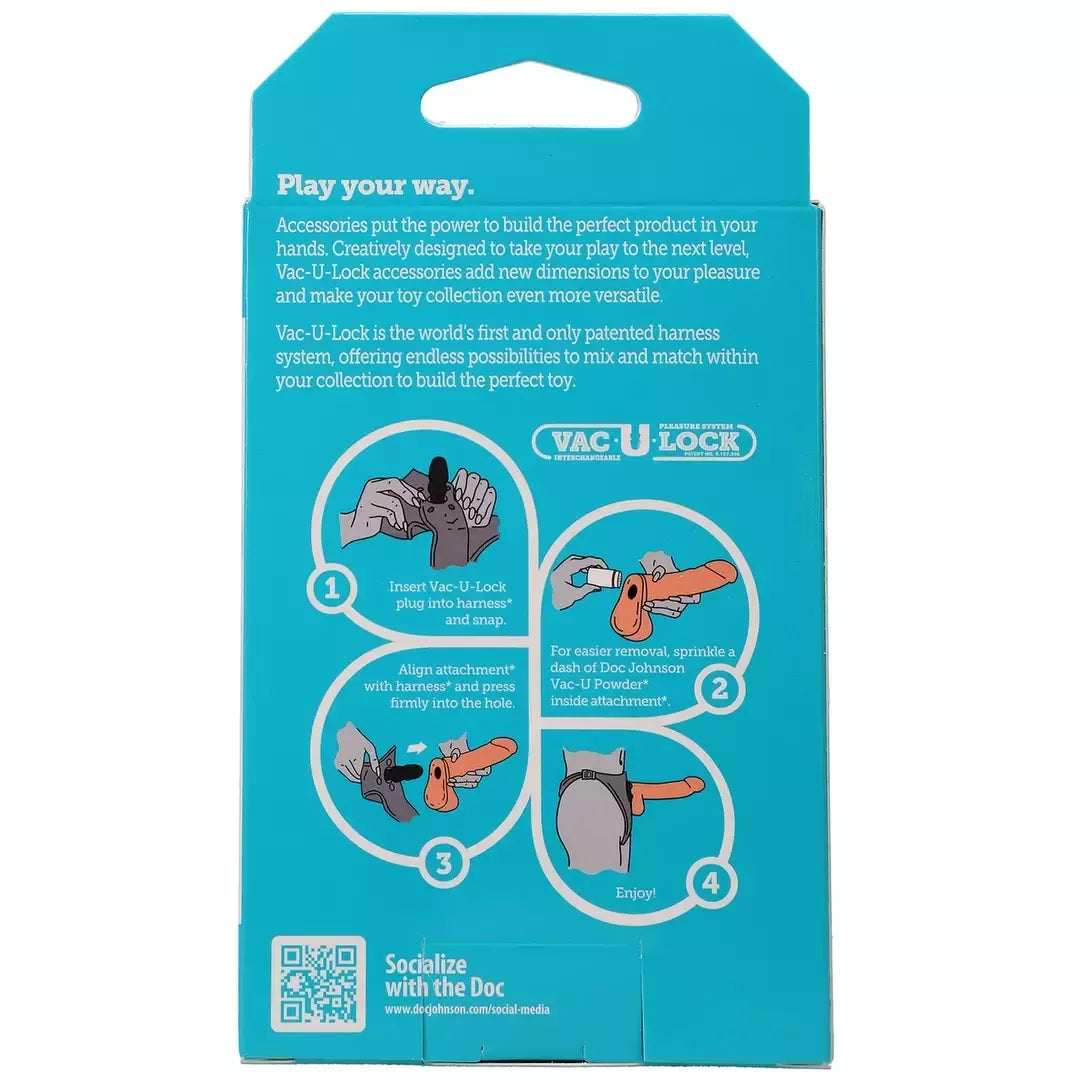 Doc Johnson Vac-U-Lock Powder – baltas talkas priedų priežiūrai, 28 g