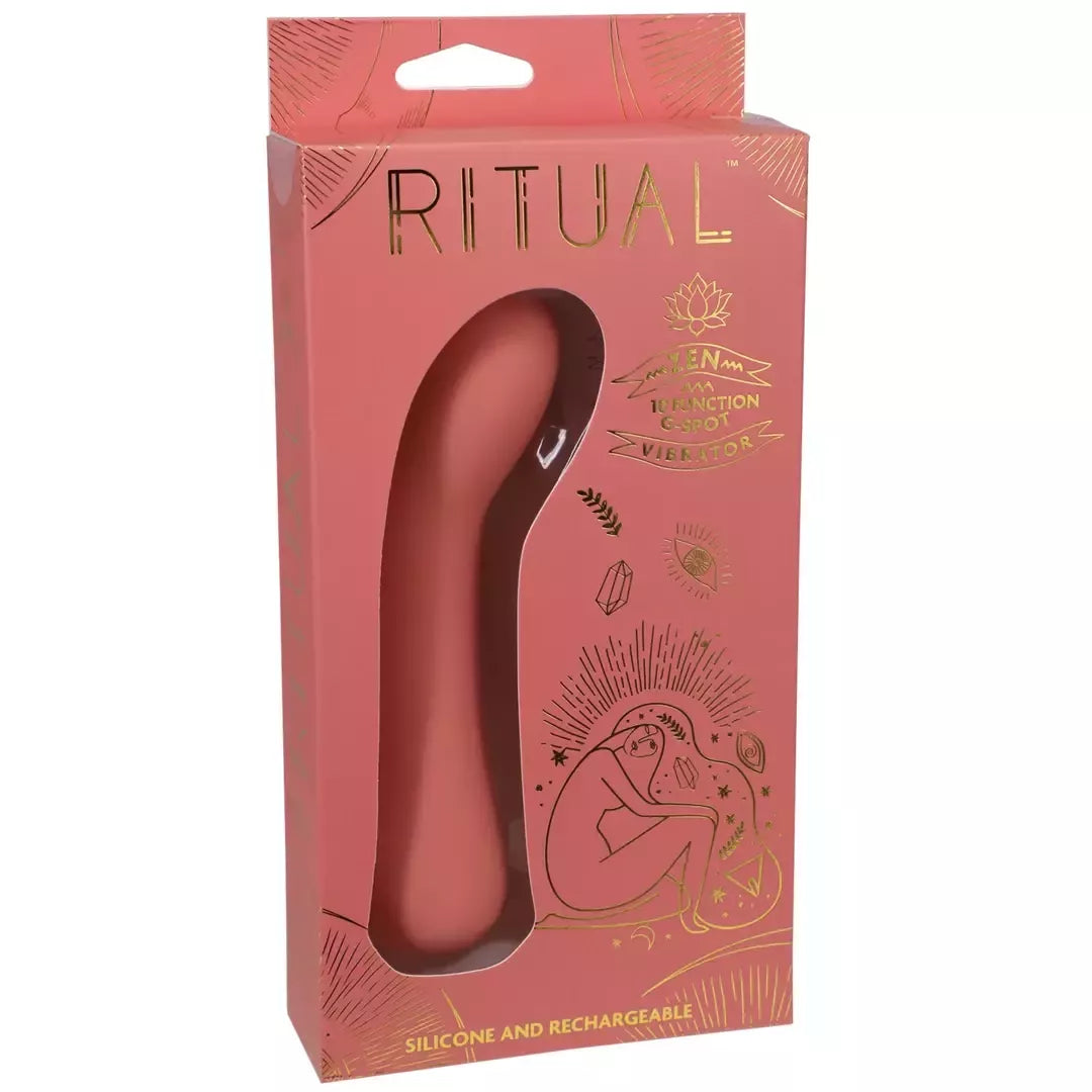 Doc Johnson Zen įkraunamas silikoninis G-taško vibratorius, koralų spalvos