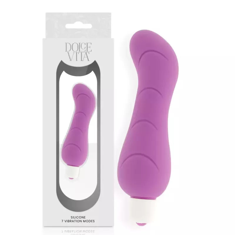Dolce Vita G-Spot Intimate Machine silikoninis violetinis vibratorius, 7 režimai, 122x40 mm