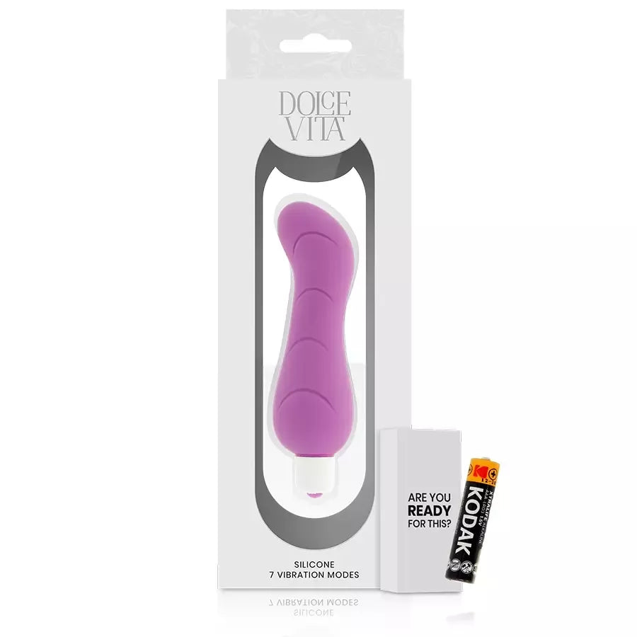 Dolce Vita G-Spot Intimate Machine silikoninis violetinis vibratorius, 7 režimai, 122x40 mm