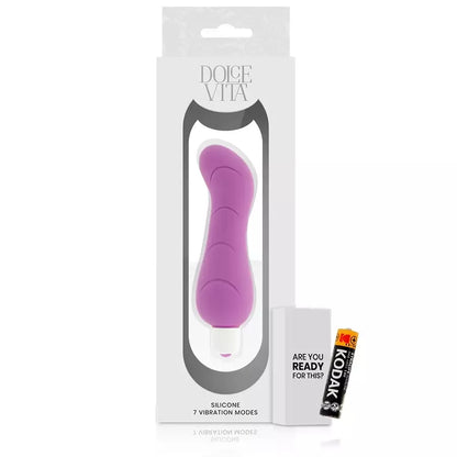 Dolce Vita G-Spot Intimate Machine silikoninis violetinis vibratorius, 7 režimai, 122x40 mm