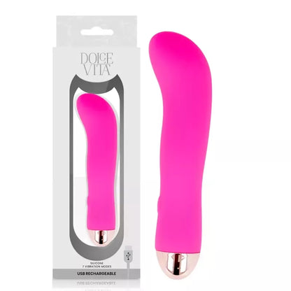 Dolce Vita Pink Two įkraunamas 7 režimų silikoninis intymus prietaisas