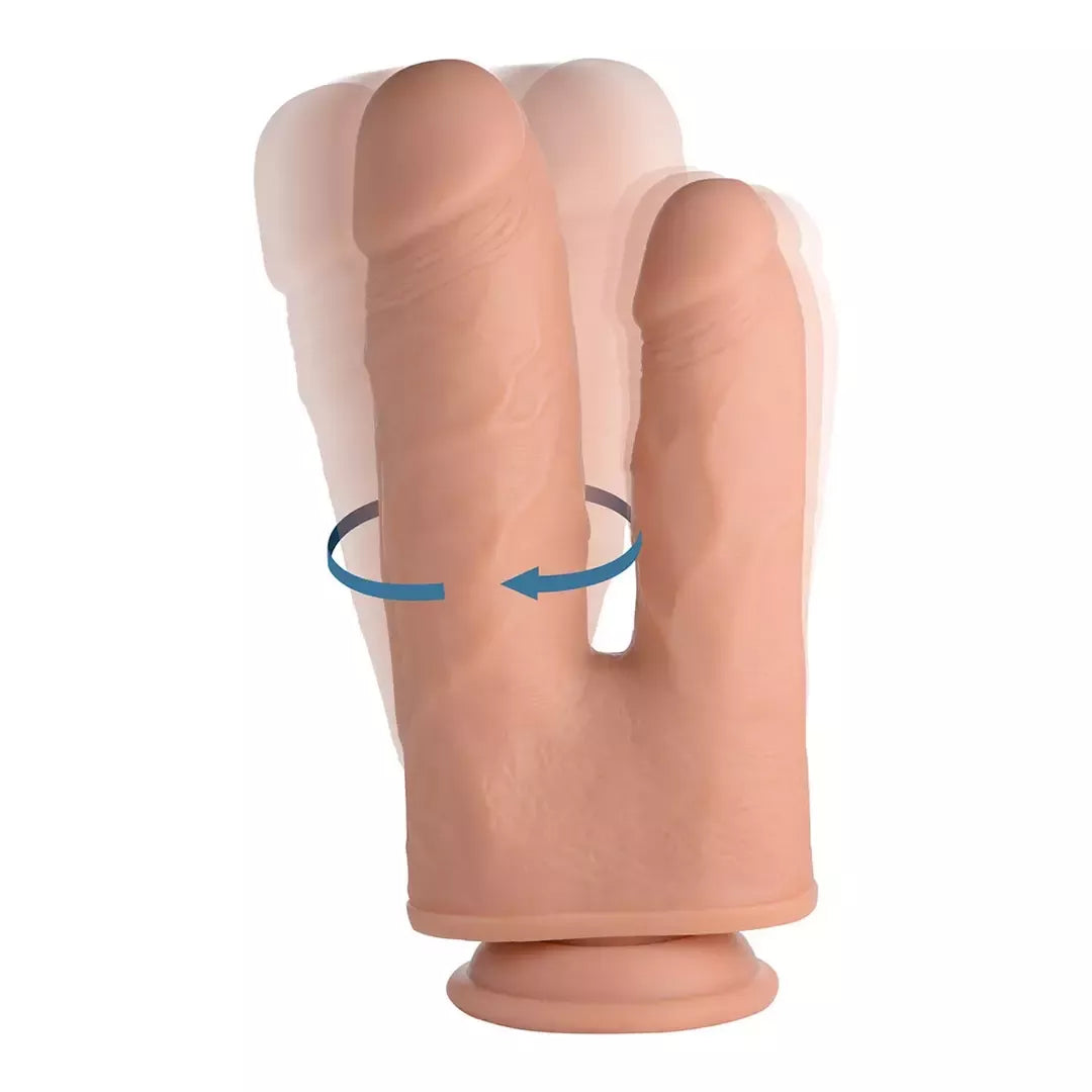 „Double Shot“ skysto silikono dvipusis 20,5 cm vibracijos modelis