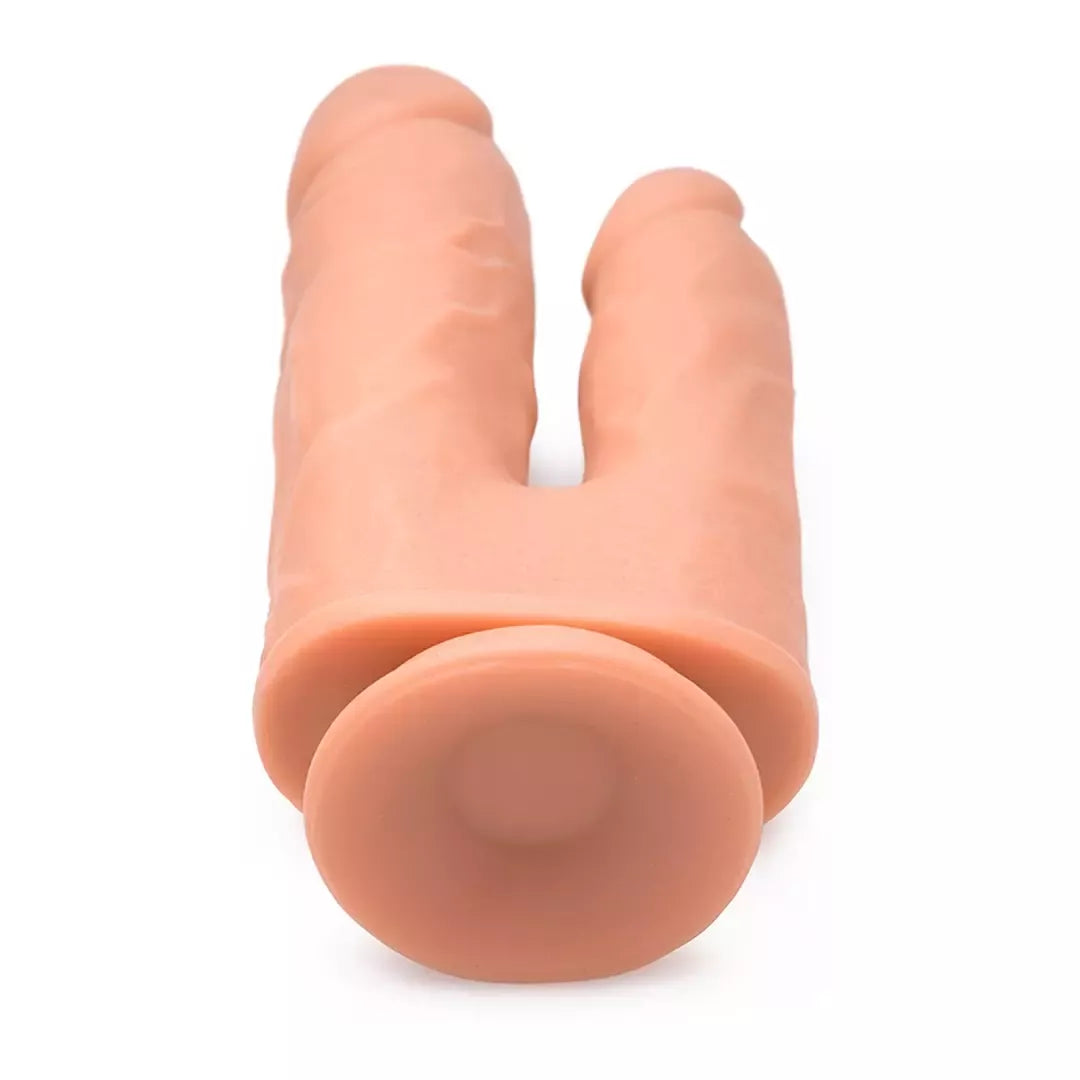 „Double Shot“ skysto silikono dvipusis 20,5 cm vibracijos modelis