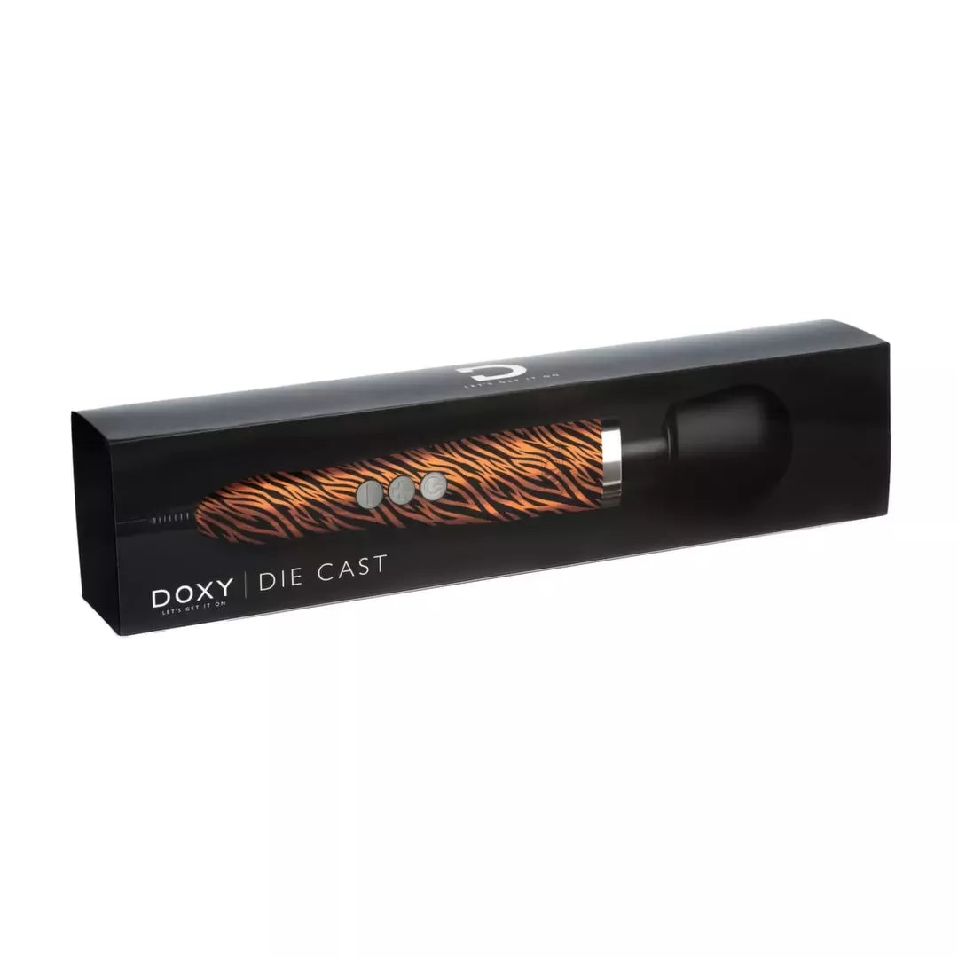 Doxy Die Cast Wand Massager Tiger – aukštesnės klasės metalinis intymus vibratorius, ES kištukas