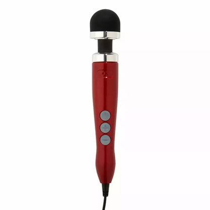 DOXY Number 3 Die Cast vibracinis masažuoklis Candy Red lengvas 28cm