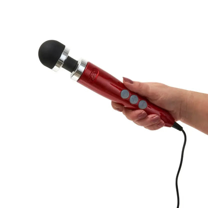 Doxy Number 3 Wand Massager Red – kompaktiškas USB-C įkraunamas modelis
