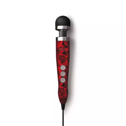 Doxy Number 3 Wand Massager Rose Pattern ES kištukas, 28 cm metalinis korpusas